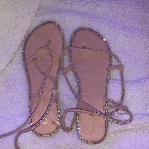 Sequined sandals
